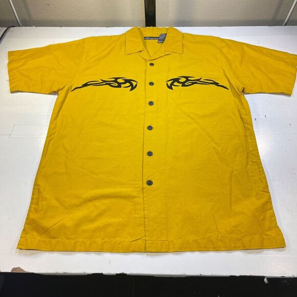 y2k NO BOUNDARIES BUTTON FRONT BOWLING SHIRT Mens L 1990s Y2K VINTAGE - Picture 2 of 4